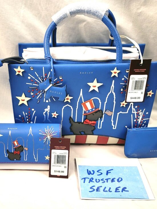 RADLEY LONDON Handbags - 2 pc. NWT RADLEY LONDON FIREWORKS STRIPE 250 ANNIVERSARY 3D PURSE/BAG-WALLET SET